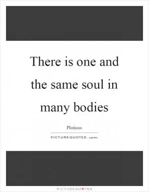 There is one and the same soul in many bodies Picture Quote #1