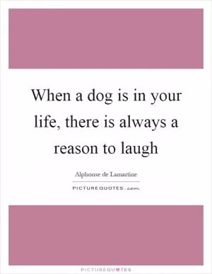 When a dog is in your life, there is always a reason to laugh Picture Quote #1