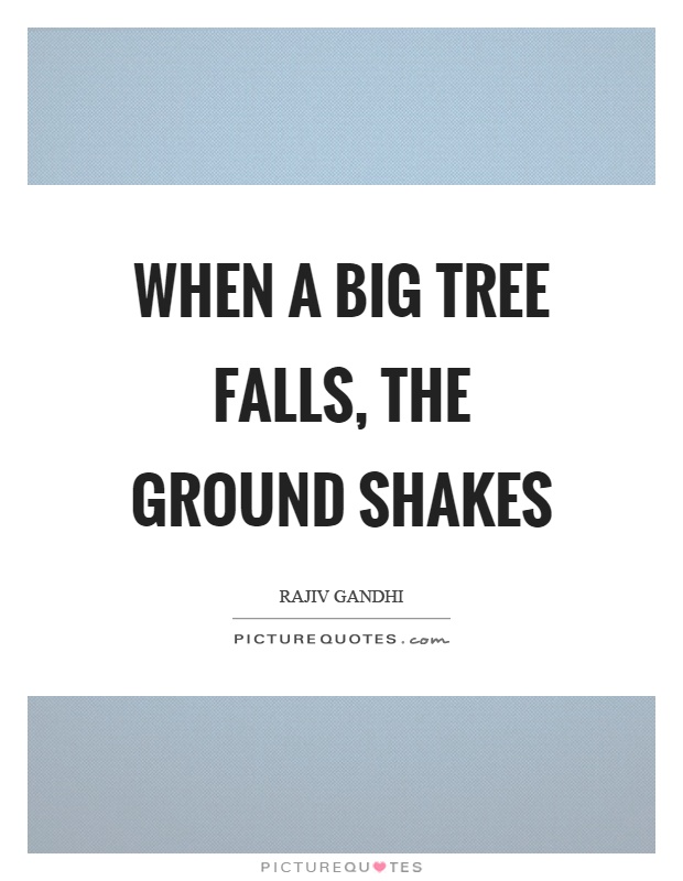 When a big tree falls, the ground shakes Picture Quote #1