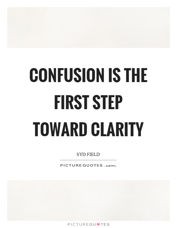 Confusion is the first step toward clarity Picture Quote #1