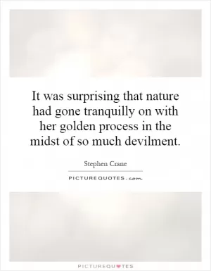 It was surprising that nature had gone tranquilly on with her golden process in the midst of so much devilment Picture Quote #1