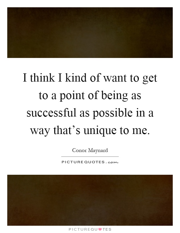 I think I kind of want to get to a point of being as successful as possible in a way that's unique to me Picture Quote #1