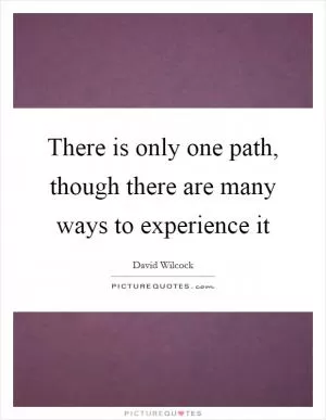 There is only one path, though there are many ways to experience it Picture Quote #1