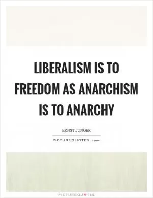 Liberalism is to freedom as anarchism is to anarchy Picture Quote #1
