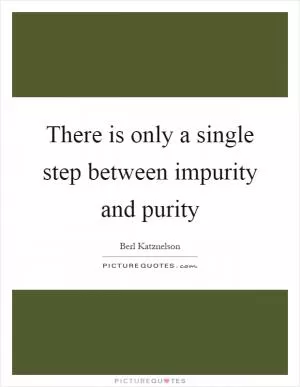 There is only a single step between impurity and purity Picture Quote #1