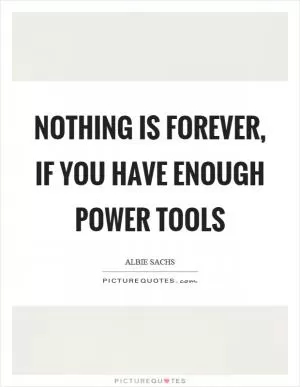 Nothing is forever, if you have enough power tools Picture Quote #1