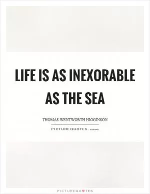 Life is as inexorable as the sea Picture Quote #1
