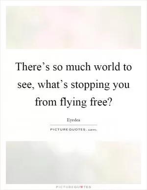 There’s so much world to see, what’s stopping you from flying free? Picture Quote #1
