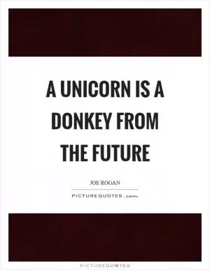 A unicorn is a donkey from the future Picture Quote #1