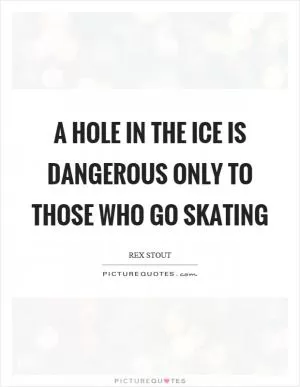 A hole in the ice is dangerous only to those who go skating Picture Quote #1