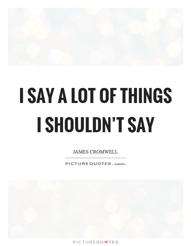 I say a lot of things I shouldn't say Picture Quote #1