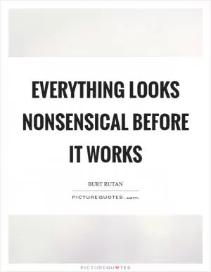 Everything looks nonsensical before it works Picture Quote #1