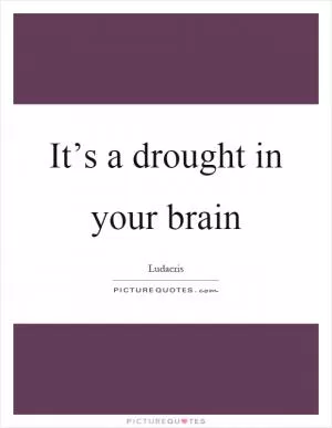 It’s a drought in your brain Picture Quote #1