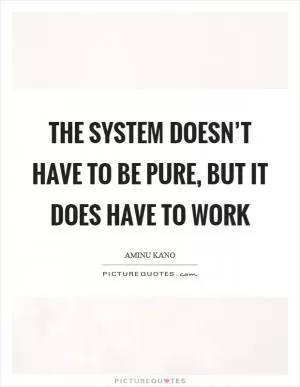 The system doesn’t have to be pure, but it does have to work Picture Quote #1