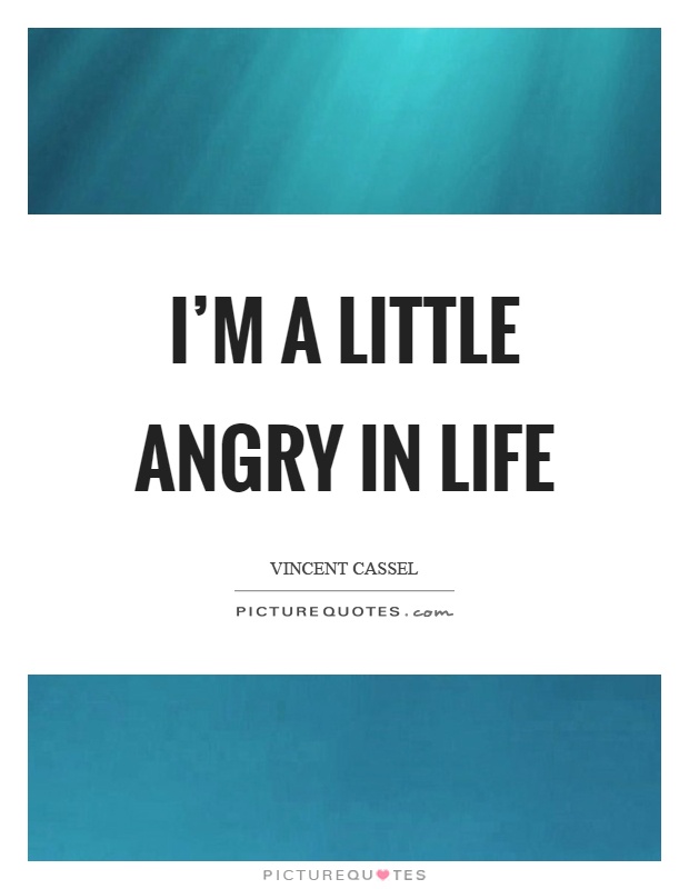 I'm a little angry in life Picture Quote #1
