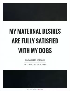 My maternal desires are fully satisfied with my dogs Picture Quote #1
