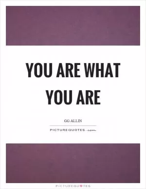 You are what you are Picture Quote #1