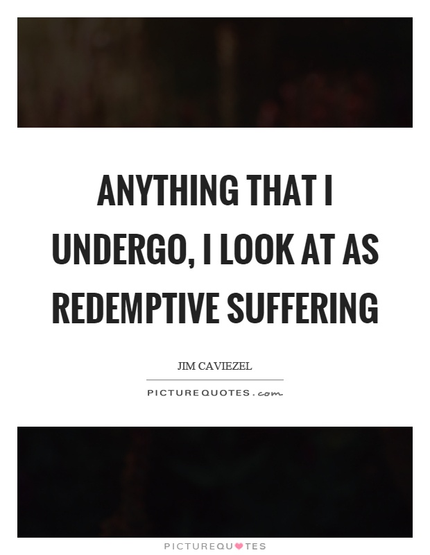 Anything that I undergo, I look at as redemptive suffering Picture Quote #1