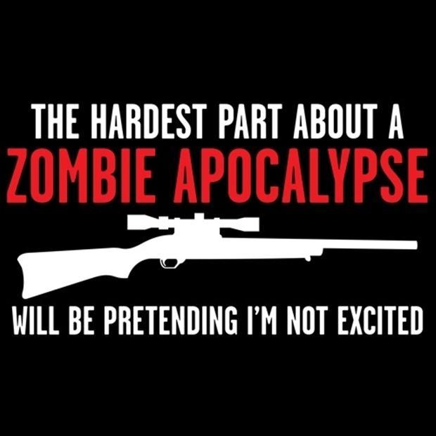 The hardest part about a zombie apocalypse will be pretending I’m not excited Picture Quote #1