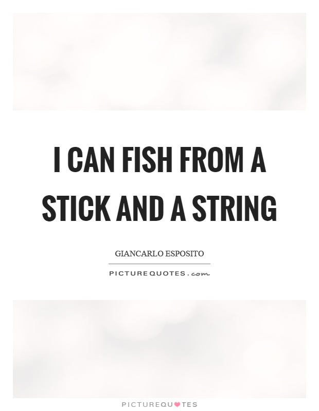 I can fish from a stick and a string Picture Quote #1