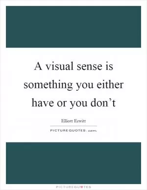 A visual sense is something you either have or you don’t Picture Quote #1