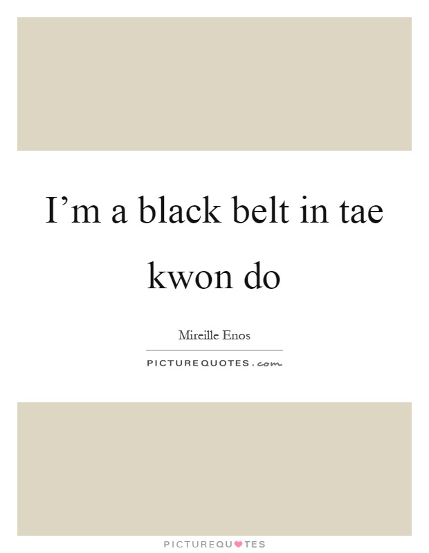 I'm a black belt in tae kwon do Picture Quote #1