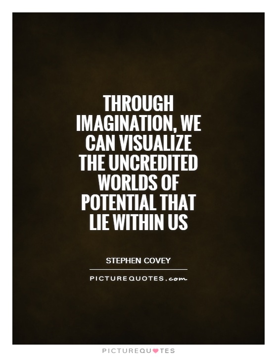 Through imagination, we can visualize the uncredited worlds of potential that lie within us Picture Quote #1