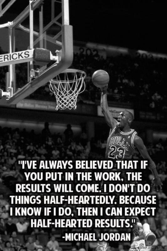 I've always believe that if you put in the work results will come. I don't do things half-heartedly. Because I know  if I do, then I can except half-hearted reults Picture Quote #1
