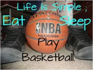 Life Is Simple. Eat. Sleep. Play Basketball Picture Quote #1
