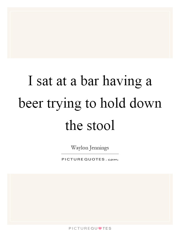 I sat at a bar having a beer trying to hold down the stool Picture Quote #1