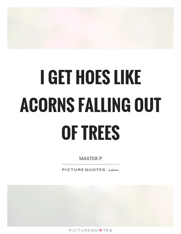 I get hoes like acorns falling out of trees Picture Quote #1