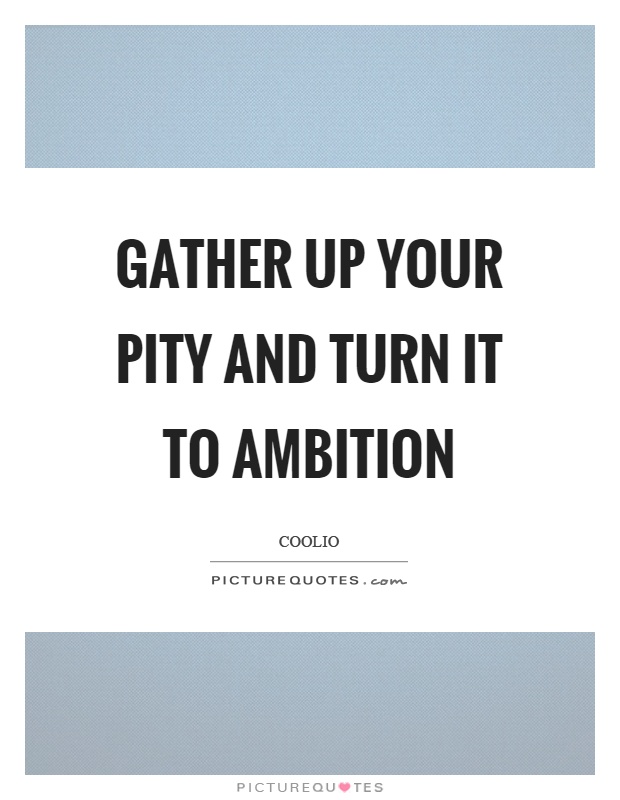 Gather up your pity and turn it to ambition Picture Quote #1