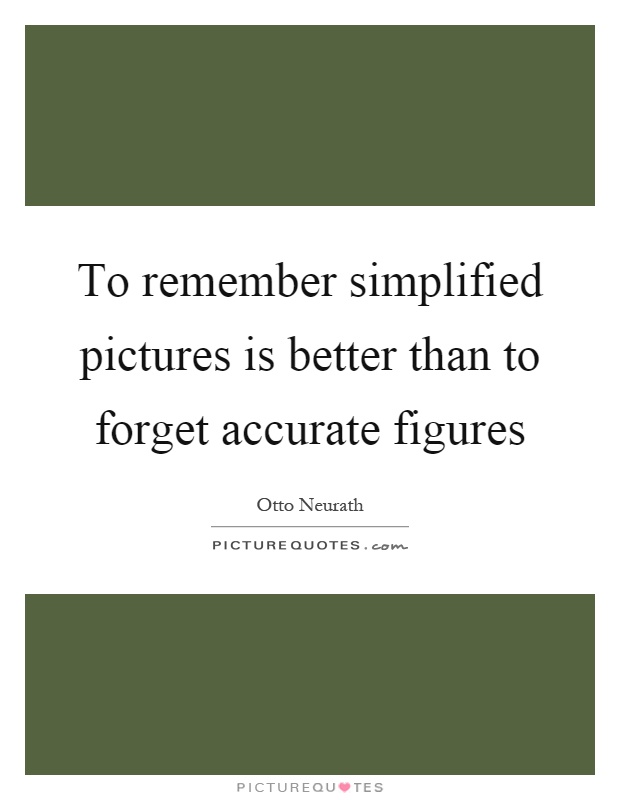 To remember simplified pictures is better than to forget accurate figures Picture Quote #1