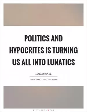 Politics and hypocrites is turning us all into lunatics Picture Quote #1