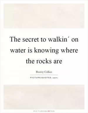 The secret to walkin´ on water is knowing where the rocks are Picture Quote #1