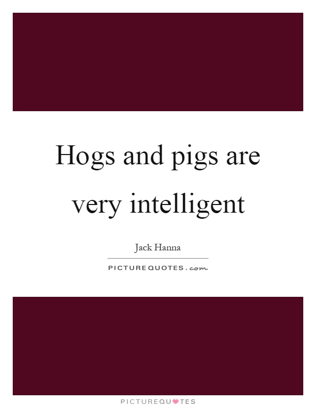 Hogs and pigs are very intelligent Picture Quote #1