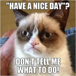 “Have a nice day”? Don’t tell me what to do! Picture Quote #1