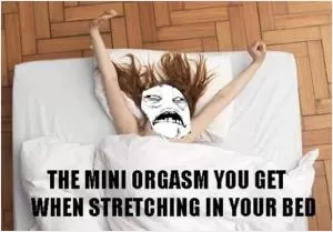 The mini orgasm you get when stretching in your bed Picture Quote #1