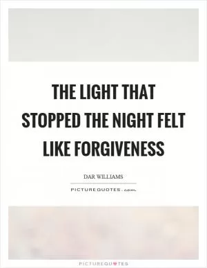 The light that stopped the night felt like forgiveness Picture Quote #1