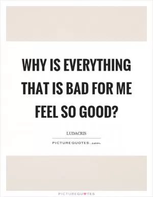 Why is everything that is bad for me feel so good? Picture Quote #1