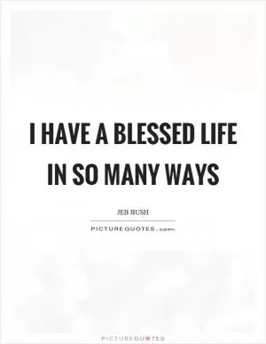 I have a blessed life in so many ways Picture Quote #1