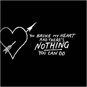You broke my heart and there’s nothing you can do Picture Quote #1