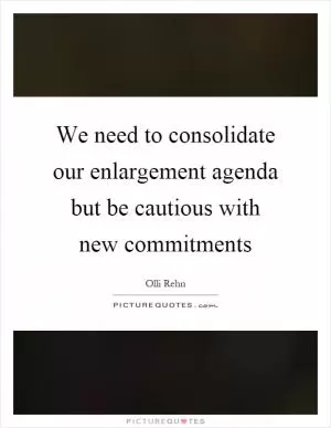 We need to consolidate our enlargement agenda but be cautious with new commitments Picture Quote #1