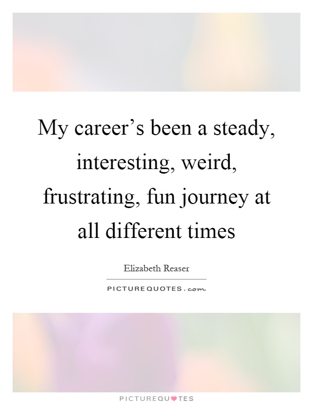 My career's been a steady, interesting, weird, frustrating, fun journey at all different times Picture Quote #1