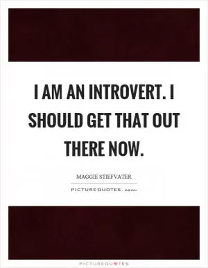 I am an introvert. I should get that out there now Picture Quote #1