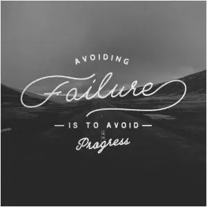 Avoiding Failure Is To Avoid Progress Picture Quote #1