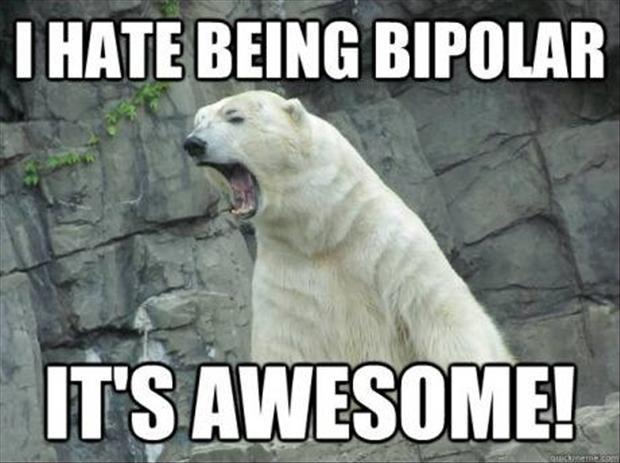 I hate being bipolar. It's awesome Picture Quote #1
