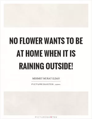 No flower wants to be at home when it is raining outside! Picture Quote #1