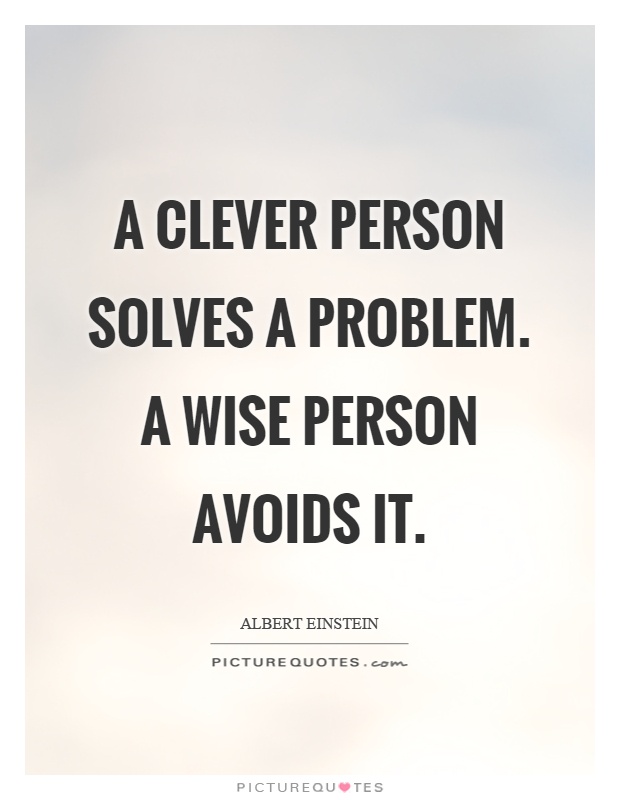 A clever person solves a problem. A wise person avoids it Picture Quote #1