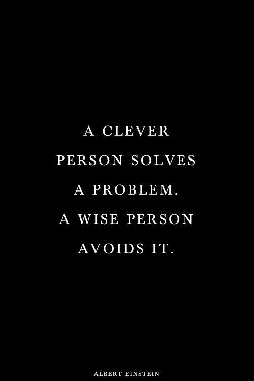 A clever person solves a problem. A wise person avoids it Picture Quote #2